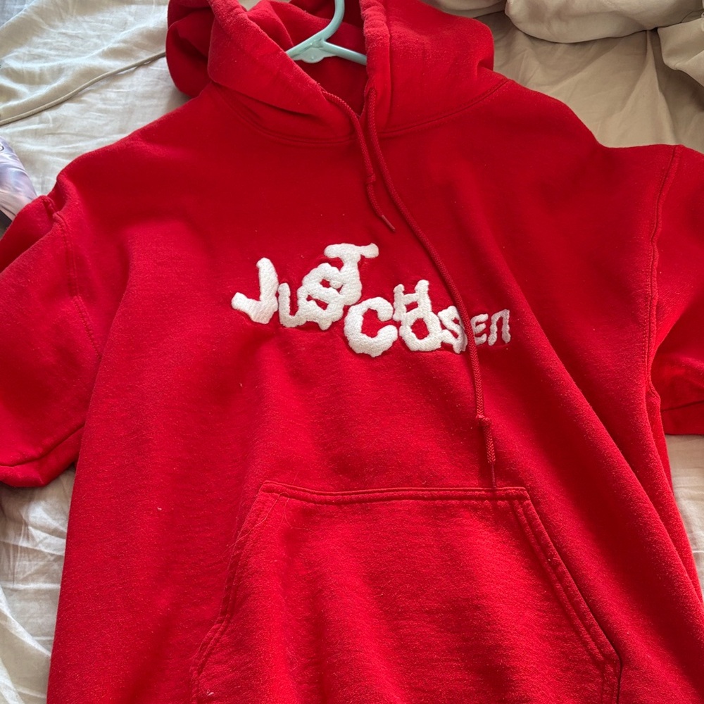 Red Hoodie with White Text